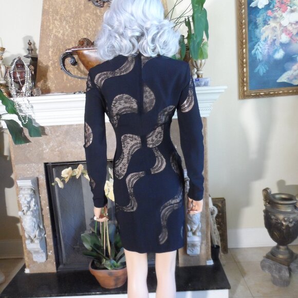 Stella McCartney Black Cocktail Dress w/Lace Inserts Detail Size S - Picture 15 of 16